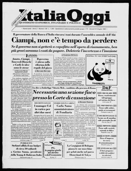 Italia oggi : quotidiano di economia finanza e politica